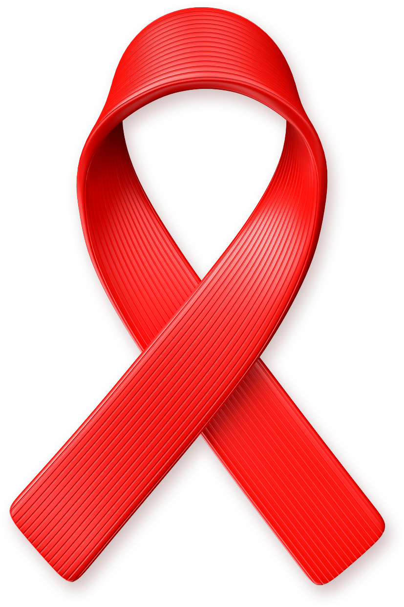 Laço vermelho símbolo da conscientização sobre HIV/Aids